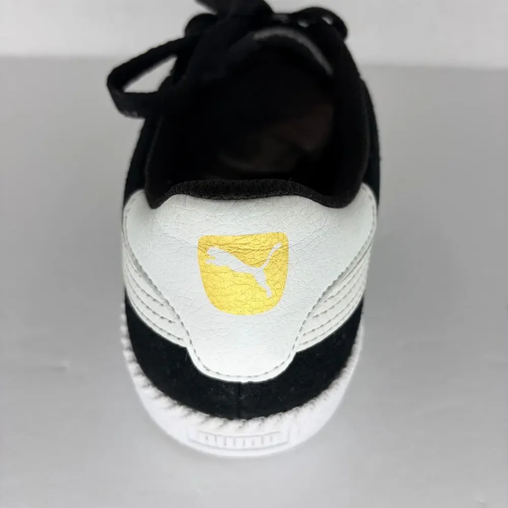 Puma Astro Cup Suede Sneakers Black White Gold Men's Size 11